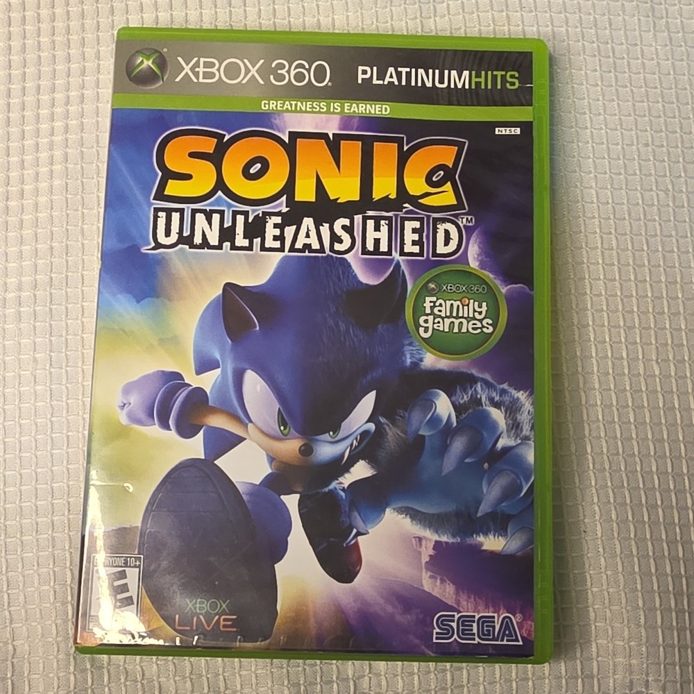 SEGA Sonic Unleashed Xbox 360 Platinum Hits Xbox Live Family E10+ NTSC-U/CTESTED